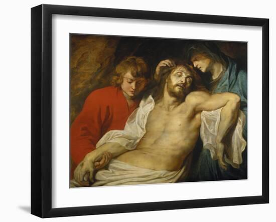 The Lamentation over the Dead Christ with the Virgin and St. John, about 1613-Peter Paul Rubens-Framed Giclee Print