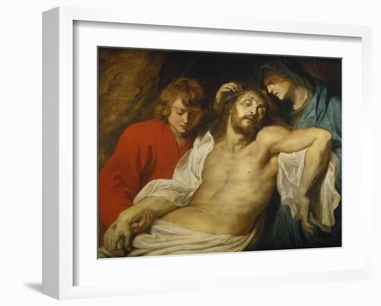 The Lamentation over the Dead Christ with the Virgin and St. John, about 1613-Peter Paul Rubens-Framed Giclee Print