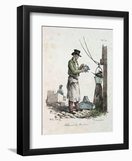 The Lamplighter, Engraved by Francois Seraphin Delpech-Antoine Charles Horace Vernet-Framed Giclee Print