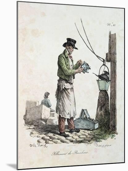 The Lamplighter, Engraved by Francois Seraphin Delpech-Antoine Charles Horace Vernet-Mounted Giclee Print
