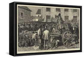 The Land League Agitation in Ireland, a Sheriff's Sale of Cattle, to Pay Rent-Aloysius O'Kelly-Framed Stretched Canvas