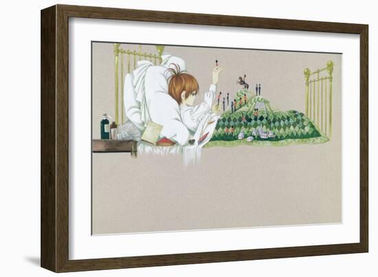 The Land of Counterpane, Winter Time, from 'A Child's Garden of Verses' by-Janet and Anne Johnstone-Framed Giclee Print