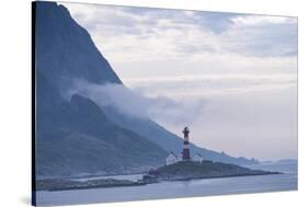 The Landegode lighthouse near Bodo on the north west coast of Norway-Ellen Rooney-Stretched Canvas