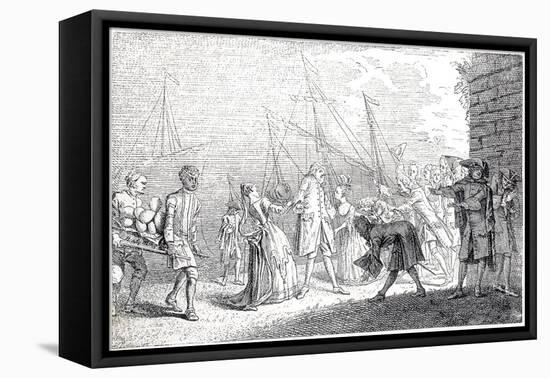 The Landing in England of Senesino, Famous Castrato Singer Engaged by Handel for Italian Operas-null-Framed Stretched Canvas