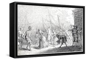 The Landing in England of Senesino, Famous Castrato Singer Engaged by Handel for Italian Operas-null-Framed Stretched Canvas