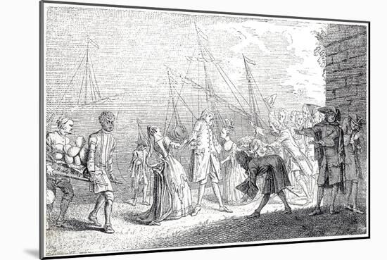 The Landing in England of Senesino, Famous Castrato Singer Engaged by Handel for Italian Operas-null-Mounted Giclee Print