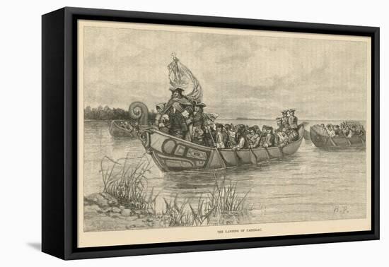 The Landing of Cadillac-Howard Pyle-Framed Stretched Canvas