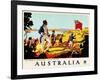 The Landing Of Captain Cook At Botany Bay, 1770-Percy Trompf-Framed Art Print