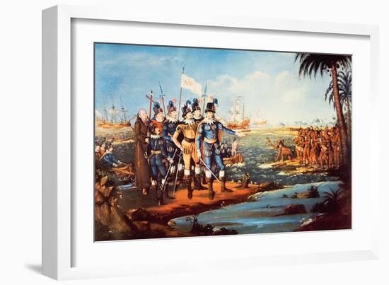 The Landing of Christopher Columbus in the New World-Frederick Kemmelmeyer-Framed Giclee Print