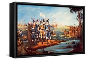 The Landing of Christopher Columbus in the New World-Frederick Kemmelmeyer-Framed Stretched Canvas