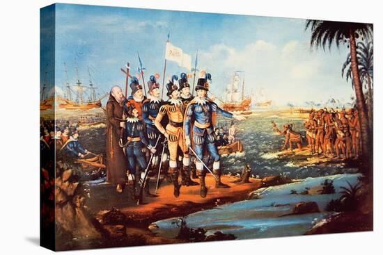 The Landing of Christopher Columbus in the New World-Frederick Kemmelmeyer-Stretched Canvas