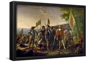 The Landing of Columbus Historical Art Print Poster-null-Framed Poster