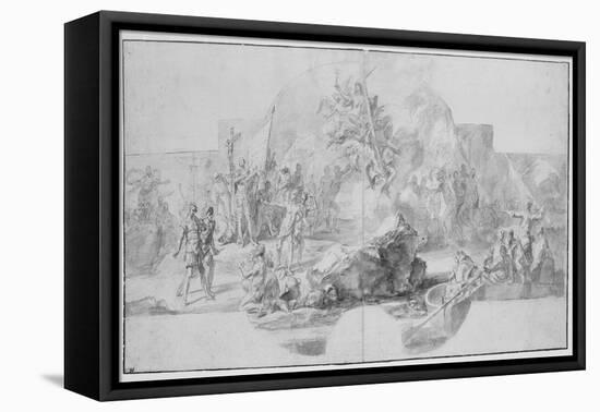 The Landing of Columbus in America, 1715-1716-Francesco Solimena-Framed Stretched Canvas