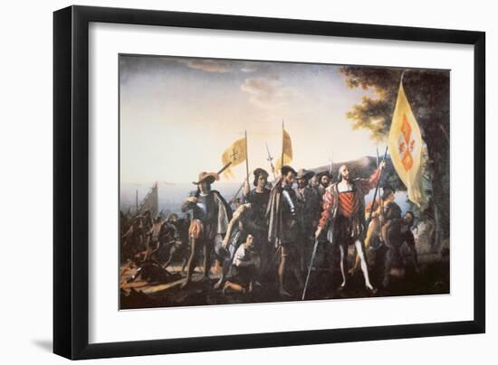 The Landing of Columbus in America in 1492-John Vanderlyn-Framed Giclee Print