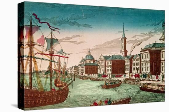 The Landing of English Troops at New York, September 1776, Pub. by J. Chereau, Paris-null-Stretched Canvas