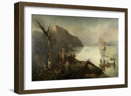 The Landing of Henry Hudson-Robert Walter Weir-Framed Giclee Print