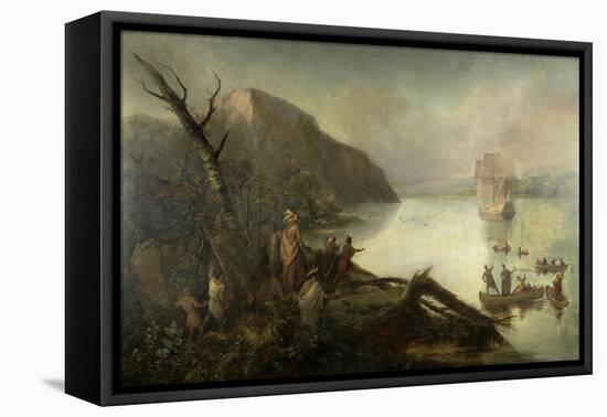 The Landing of Henry Hudson-Robert Walter Weir-Framed Stretched Canvas