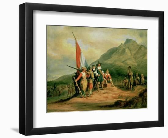 The Landing of Jan Van Riebeeck (1619-77) 6th April 1652, 1850-Charles Bell II-Framed Giclee Print