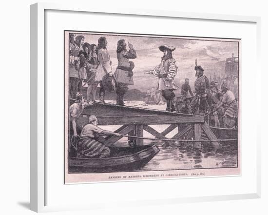 The Landing of Marshal Schomberg at Carrickfergus Ad 1689-Henry Marriott Paget-Framed Giclee Print