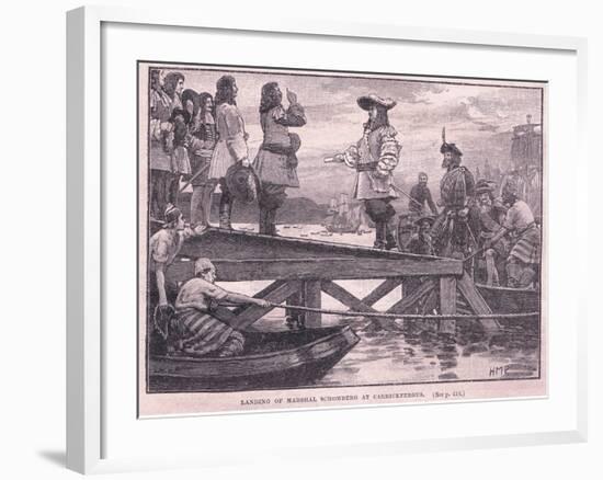 The Landing of Marshal Schomberg at Carrickfergus Ad 1689-Henry Marriott Paget-Framed Giclee Print