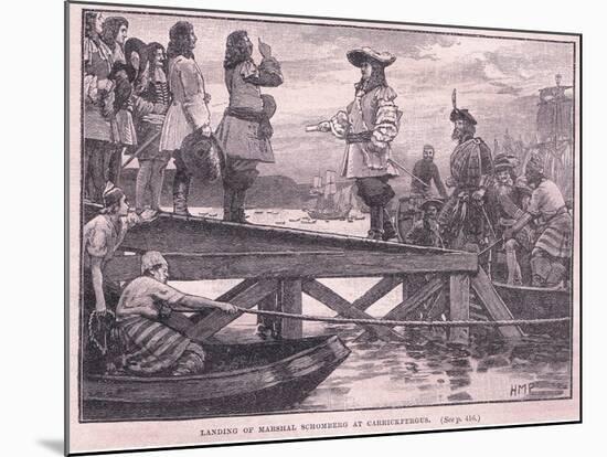 The Landing of Marshal Schomberg at Carrickfergus Ad 1689-Henry Marriott Paget-Mounted Giclee Print
