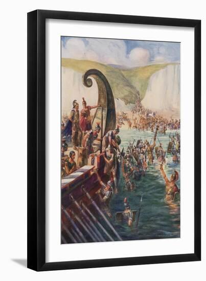 The Landing of the Romans in Britain, 54 Bc-Joseph Ratcliffe Skelton-Framed Giclee Print