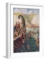 The Landing of the Romans in Britain, 54 Bc-Joseph Ratcliffe Skelton-Framed Giclee Print