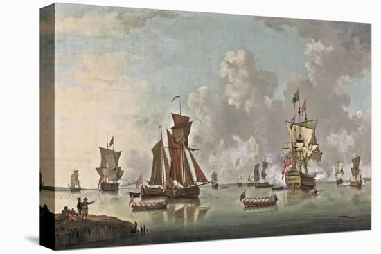 The Landing of the Sailor Prince at Spithead, 1765-Francis Swaine-Stretched Canvas