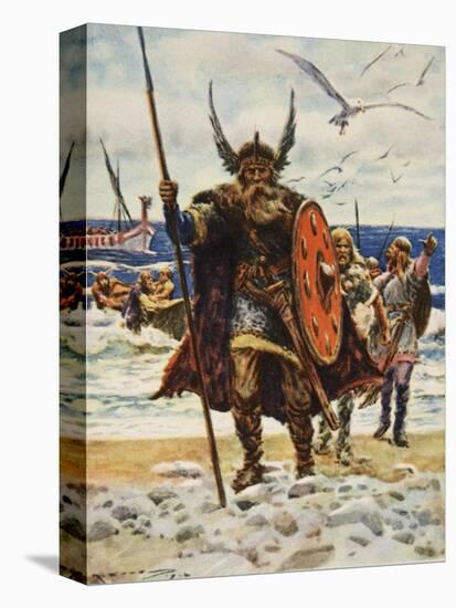 The Landing of the Vikings-Arthur C. Michael-Stretched Canvas