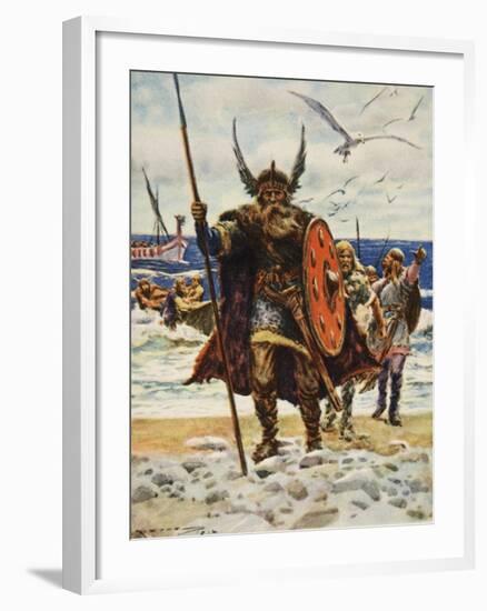 The Landing of the Vikings-Arthur C. Michael-Framed Giclee Print