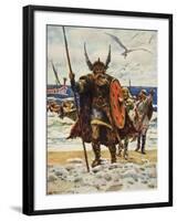 The Landing of the Vikings-Arthur C. Michael-Framed Giclee Print