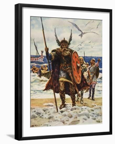 The Landing of the Vikings-Arthur C. Michael-Framed Giclee Print