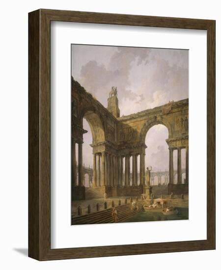 The Landing Place, 1787-88-Hubert Robert-Framed Giclee Print