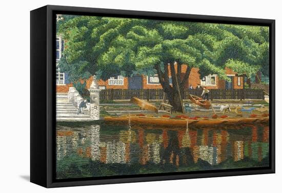 The Landing Stage, Stratford-Upon-Avon, 1928 (Oil on Canvas)-Charles Ginner-Framed Stretched Canvas
