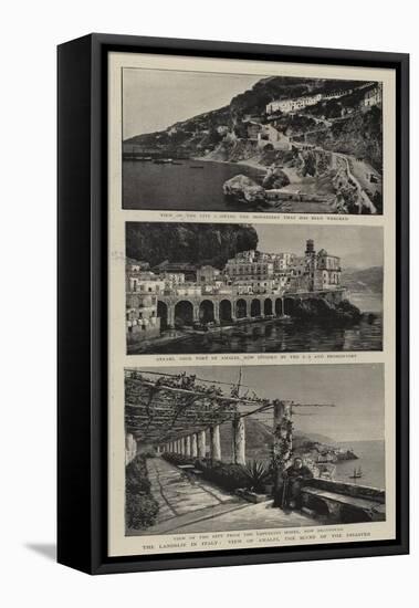 The Landslip in Italy, View of Amalfi, the Scene of the Disaster-null-Framed Stretched Canvas