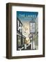 The Lanes, Brighton - Dave Thompson Contemporary Travel Print-Dave Thompson-Framed Giclee Print