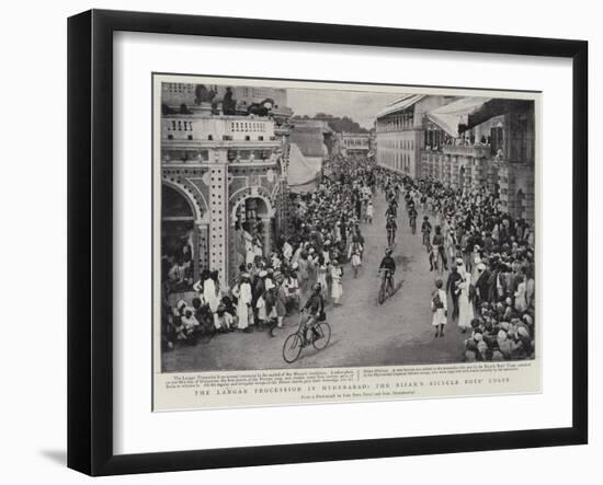 The Langer Procession in Hyderabad, the Nizam's Bicycle Boys' Corps-null-Framed Giclee Print
