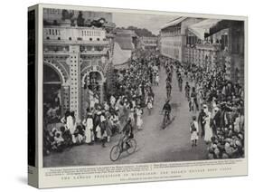 The Langer Procession in Hyderabad, the Nizam's Bicycle Boys' Corps-null-Stretched Canvas