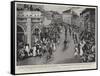 The Langer Procession in Hyderabad, the Nizam's Bicycle Boys' Corps-null-Framed Stretched Canvas