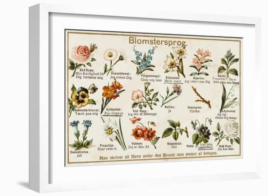 The Language of Love in Flowers, Norwegian Style-null-Framed Art Print