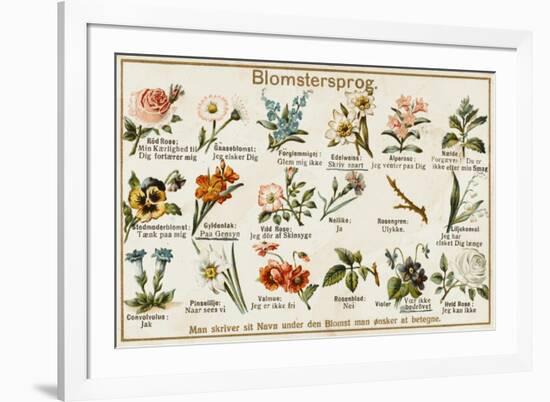 The Language of Love in Flowers, Norwegian Style-null-Framed Art Print