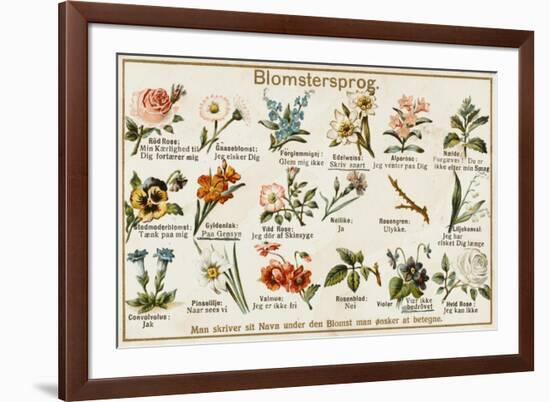 The Language of Love in Flowers, Norwegian Style-null-Framed Art Print