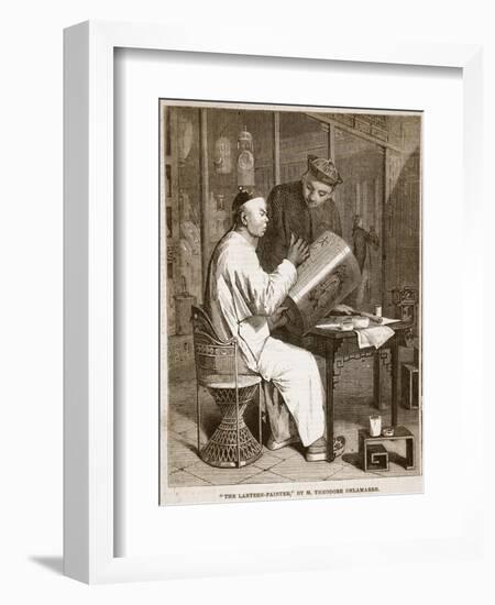 The Lantern-Painter, Illustration from 'The Illustrated London News', 1861 (Litho)-Theodore Delamarre-Framed Giclee Print