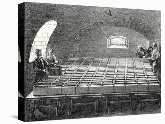 The Large Battery of Wollaston Built by Davy in 1807 at the Royal Institute in London-Humphry Davy-Stretched Canvas