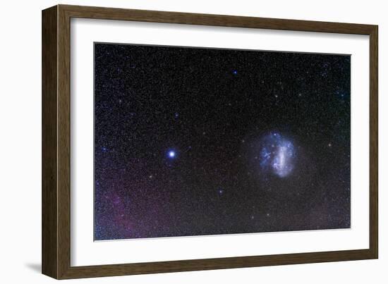 The Large Magellanic Cloud and Bright Star Canopus-null-Framed Photographic Print