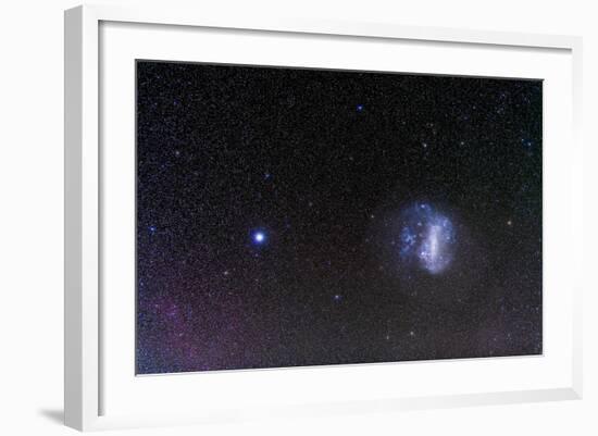 The Large Magellanic Cloud and Bright Star Canopus-null-Framed Photographic Print