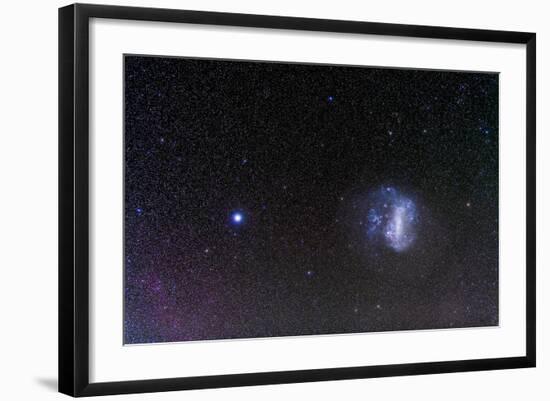 The Large Magellanic Cloud and Bright Star Canopus-null-Framed Photographic Print