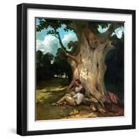 The Large Oak-Gustave Courbet-Framed Giclee Print