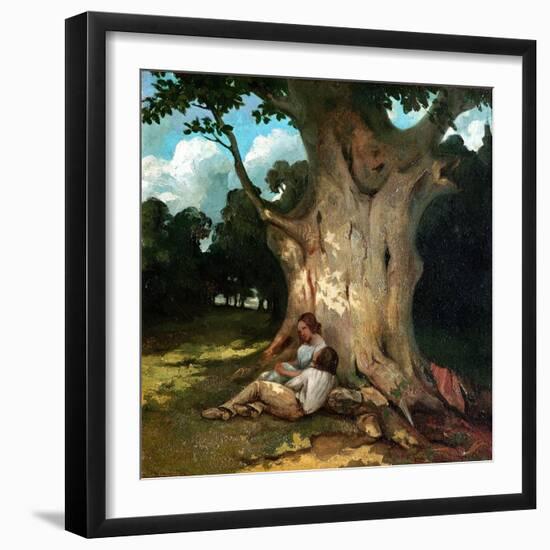 The Large Oak-Gustave Courbet-Framed Giclee Print