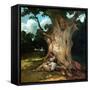 The Large Oak-Gustave Courbet-Framed Stretched Canvas